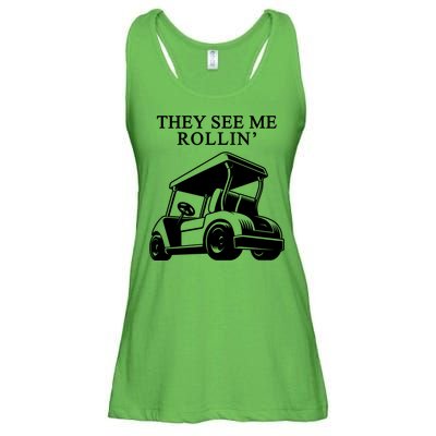 They See Me Rollin Funny Golf Cart Ladies Essential Flowy Tank