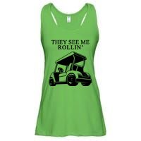 They See Me Rollin Funny Golf Cart Ladies Essential Flowy Tank