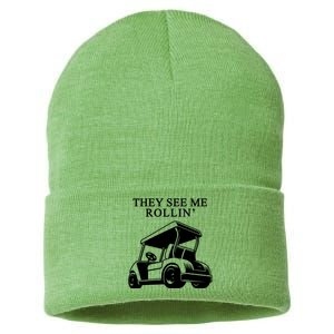 They See Me Rollin Funny Golf Cart Sustainable Knit Beanie