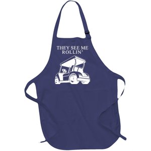 They See Me Rollin Funny Golf Cart Full-Length Apron With Pockets