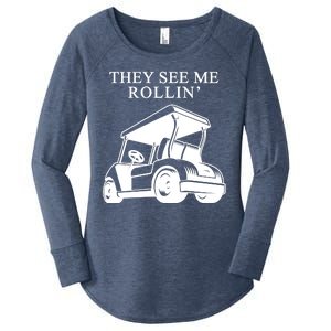 They See Me Rollin Funny Golf Cart Women's Perfect Tri Tunic Long Sleeve Shirt