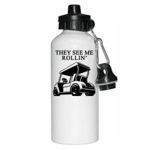 They See Me Rollin Funny Golf Cart Aluminum Water Bottle