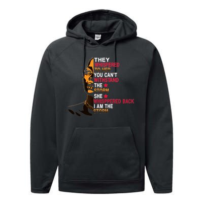 They Whispered I Am The Storm Inspiring Quote Performance Fleece Hoodie