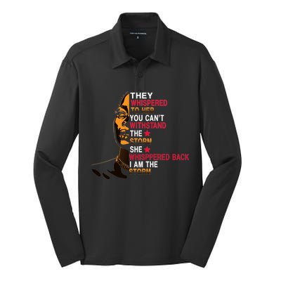 They Whispered I Am The Storm Inspiring Quote Silk Touch Performance Long Sleeve Polo