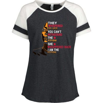 They Whispered I Am The Storm Inspiring Quote Enza Ladies Jersey Colorblock Tee