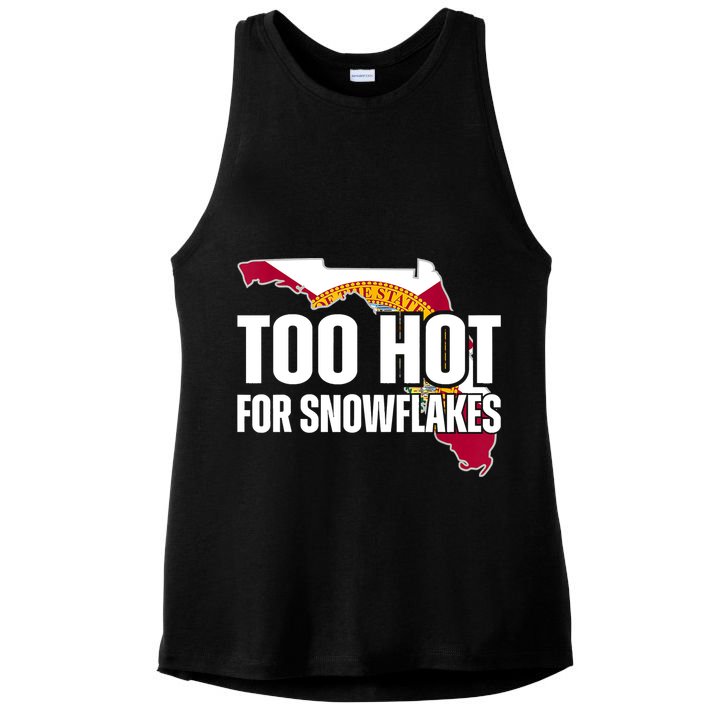 Too Hot For Snowflakes Florida Flag Map State Funny Saying Ladies PosiCharge Tri-Blend Wicking Tank