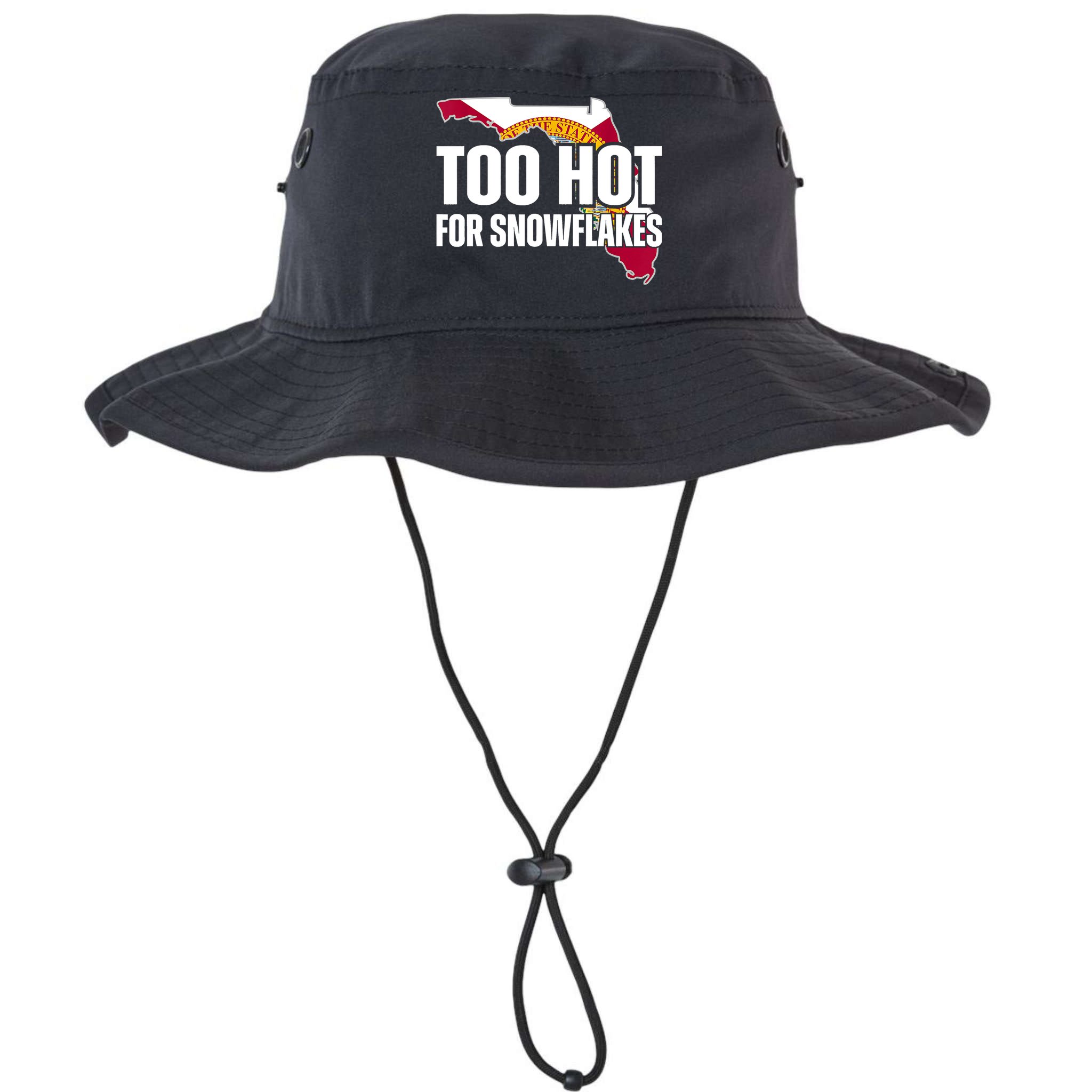 Too Hot For Snowflakes Florida Flag Map State Funny Saying Bucket Hat