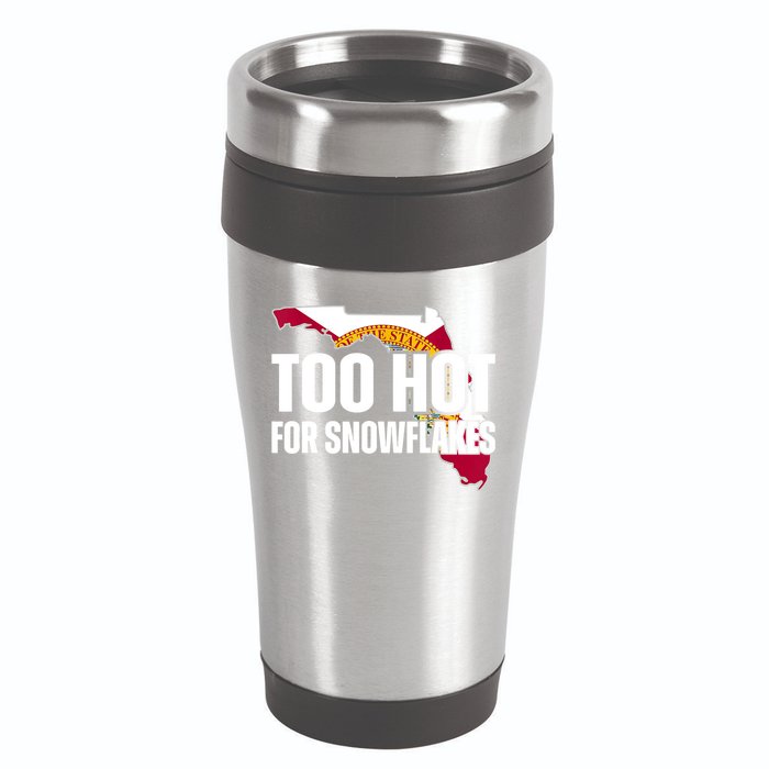 Too Hot For Snowflakes Florida Flag Map State Funny Saying 16oz Travel Tumbler