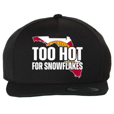 Too Hot For Snowflakes Florida Flag Map State Funny Saying Wool Snapback Cap