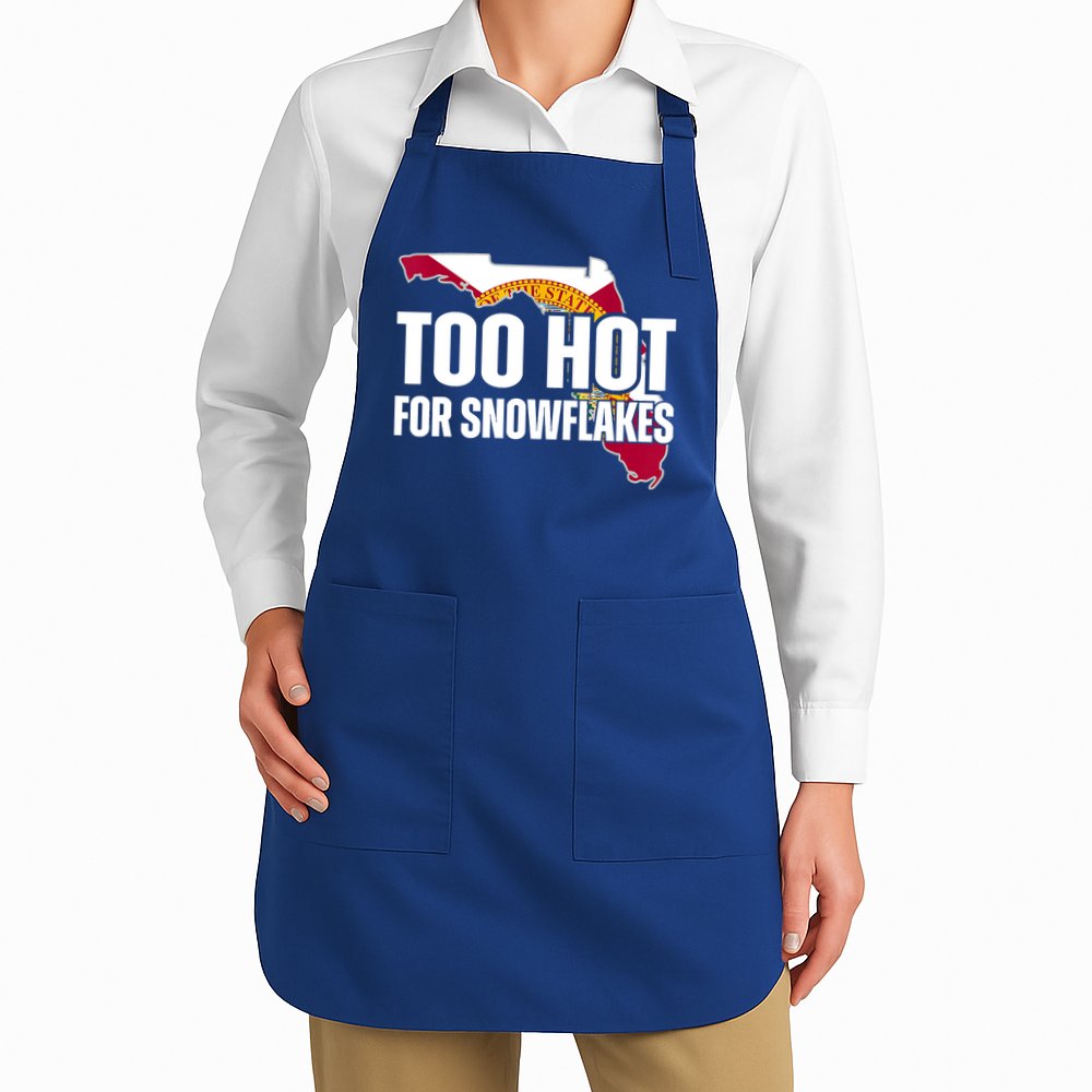 Too Hot For Snowflakes Florida Flag Map State Funny Saying Apron