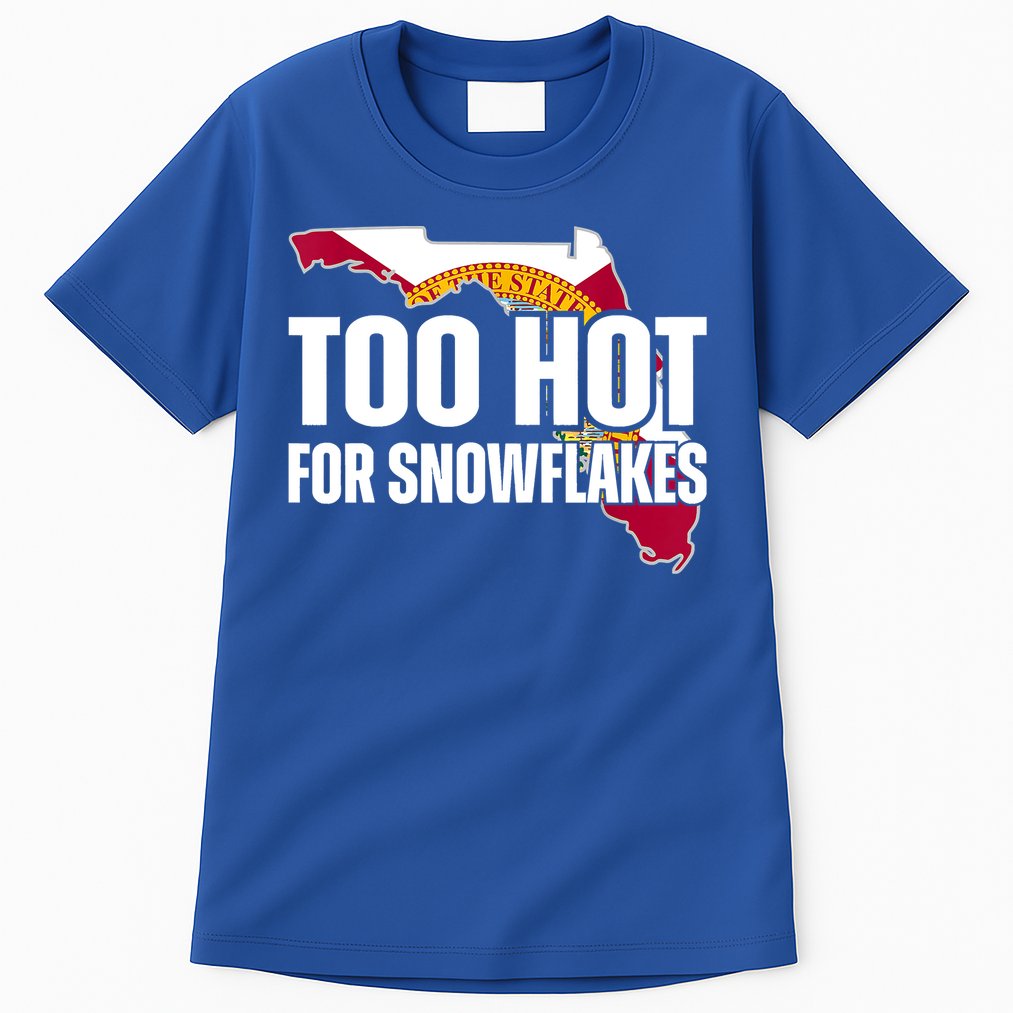 Too Hot For Snowflakes Florida Flag Map State Funny Saying Tall T-Shirt