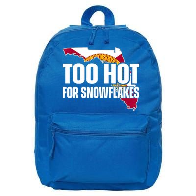 Too Hot For Snowflakes Florida Flag Map State Funny Saying 16 in Basic Backpack