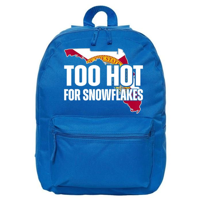 Too Hot For Snowflakes Florida Flag Map State Funny Saying 16 in Basic Backpack