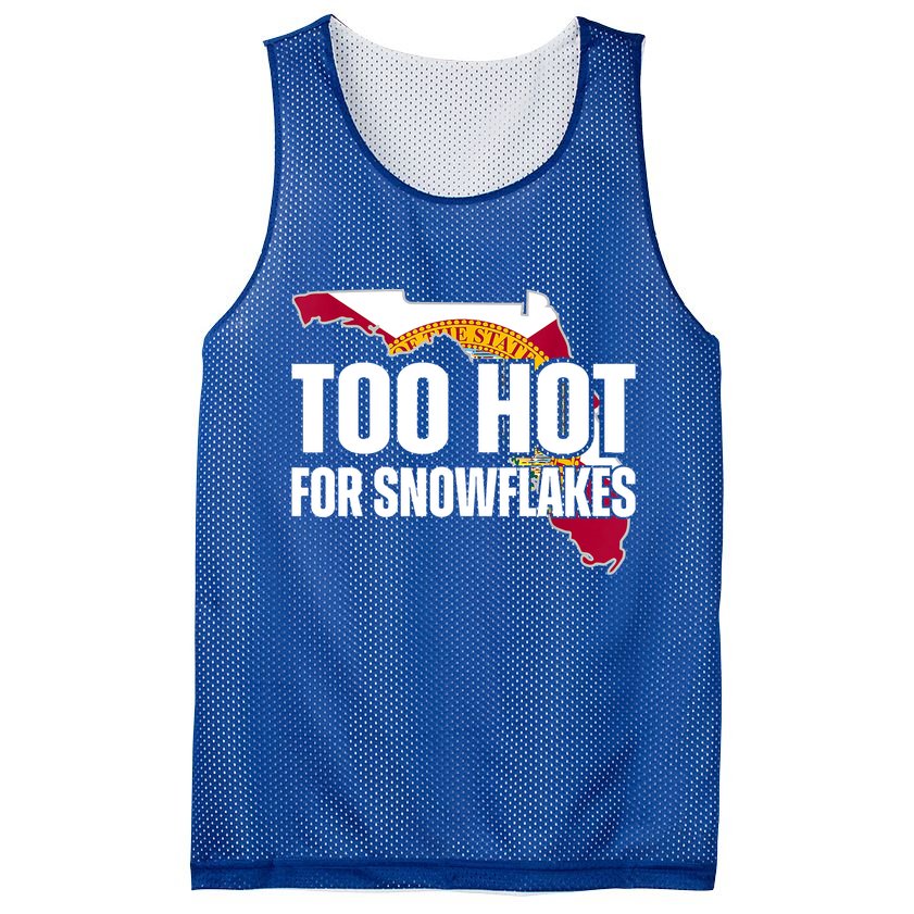 Too Hot For Snowflakes Florida Flag Map State Funny Saying Mesh Reversible Basketball Jersey Tank