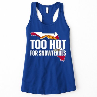 Too Hot For Snowflakes Florida Flag Map State Funny Saying Womens Tank Top