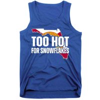 Too Hot For Snowflakes Florida Flag Map State Funny Saying Tank Top