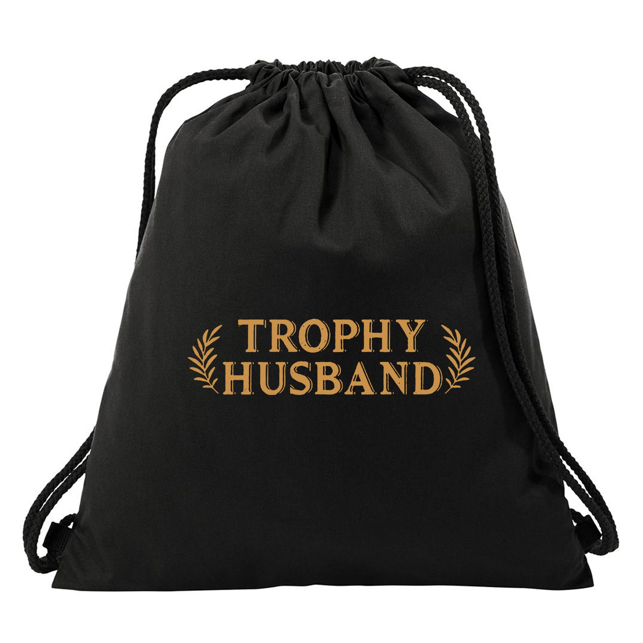 Trophy Husband Funny Drawstring Bag