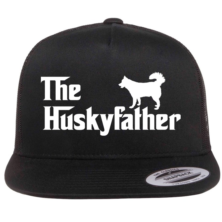 The Husky Father Funny Husky Owner Dad Gifts Flat Bill Trucker Hat