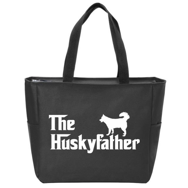 The Husky Father Funny Husky Owner Dad Gifts Zip Tote Bag