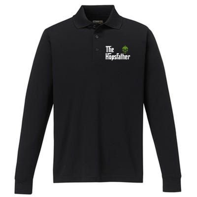 The Hops Father Funny Homebrew Gift For Dad Performance Long Sleeve Polo