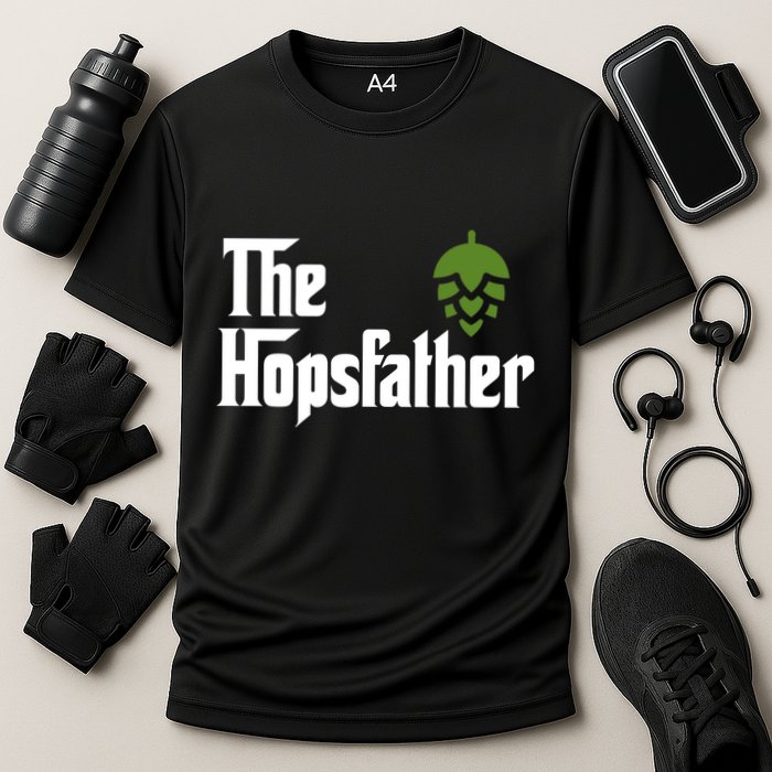 The Hops Father Funny Homebrew Gift For Dad Cooling Performance Crew T-Shirt