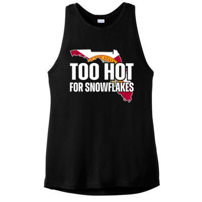 Too Hot For Snowflakes Florida Flag Map State Funny Saying Ladies PosiCharge Tri-Blend Wicking Tank