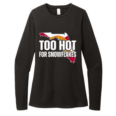 Too Hot For Snowflakes Florida Flag Map State Funny Saying Womens CVC Long Sleeve Shirt