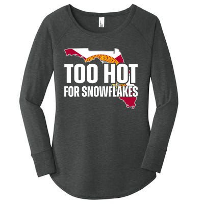 Too Hot For Snowflakes Florida Flag Map State Funny Saying Women's Perfect Tri Tunic Long Sleeve Shirt