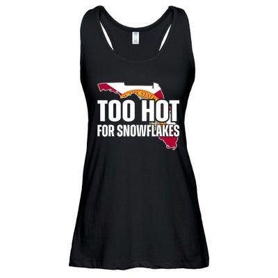 Too Hot For Snowflakes Florida Flag Map State Funny Saying Ladies Essential Flowy Tank