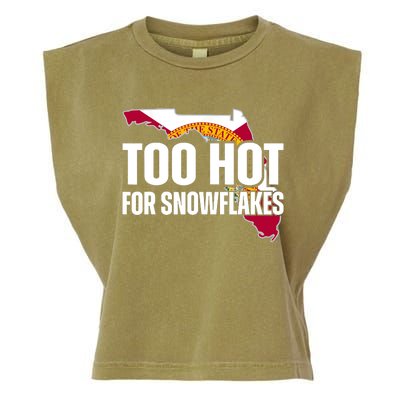 Too Hot For Snowflakes Florida Flag Map State Funny Saying Garment-Dyed Women's Muscle Tee