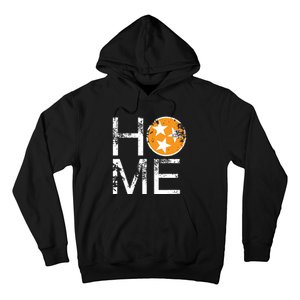 Tennessee Home Flag Orange White Stars Distressed Hoodie