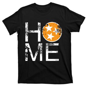 Tennessee Home Flag Orange White Stars Distressed T-Shirt