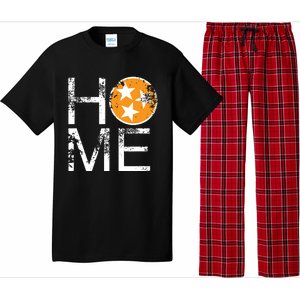 Tennessee Home Flag Orange White Stars Distressed Pajama Set