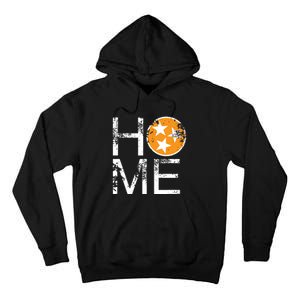 Tennessee Home Flag Orange White Stars Distressed Tall Hoodie