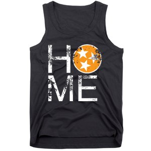 Tennessee Home Flag Orange White Stars Distressed Tank Top