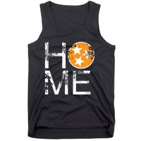 Tennessee Home Flag Orange White Stars Distressed Tank Top