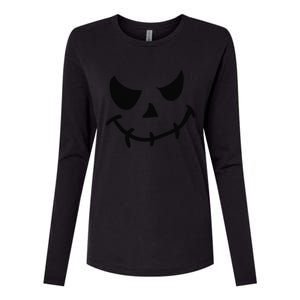 The Haunting Face Of Terror. Halloween Womens Cotton Relaxed Long Sleeve T-Shirt