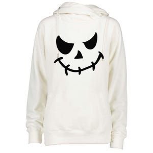 The Haunting Face Of Terror. Halloween Womens Funnel Neck Pullover Hood