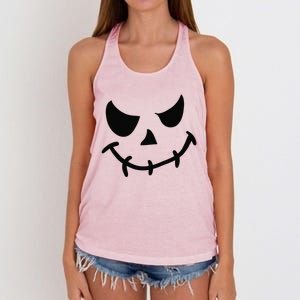 The Haunting Face Of Terror. Halloween Women's Knotted Racerback Tank