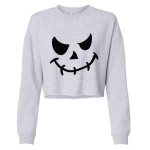 The Haunting Face Of Terror. Halloween Cropped Pullover Crew