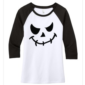 The Haunting Face Of Terror. Halloween Women's Tri-Blend 3/4-Sleeve Raglan Shirt