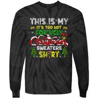 Too Hot For Ugly Christmas Sweater Funny Xmas Women Tie-Dye Long Sleeve Shirt