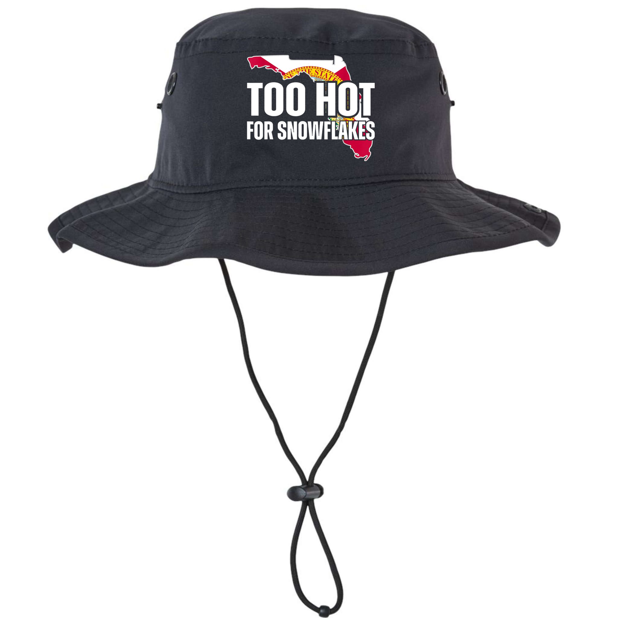 Too Hot For Snowflakes Florida Flag Map State Funny Saying Bucket Hat