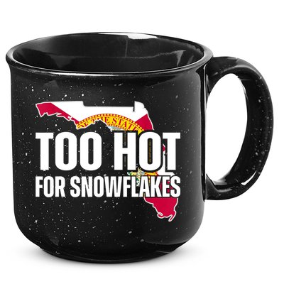 Too Hot For Snowflakes Florida Flag Map State Funny Saying 15oz Campfire Ceramic Mug