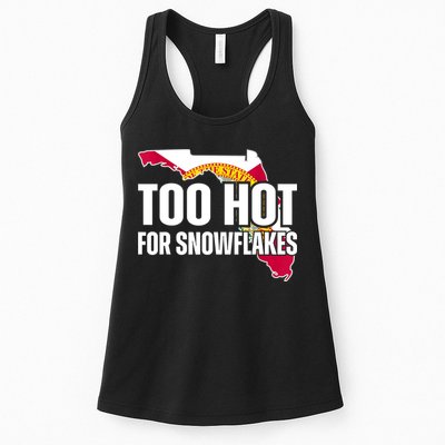 Too Hot For Snowflakes Florida Flag Map State Funny Saying Womens Tank Top