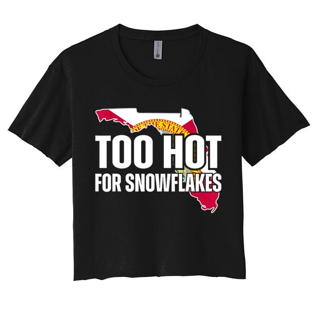 Too Hot For Snowflakes Florida Flag Map State Funny Saying Crop Top