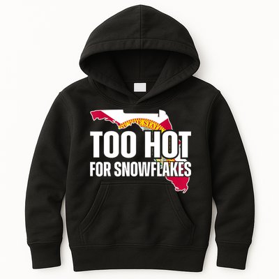Too Hot For Snowflakes Florida Flag Map State Funny Saying Kids Hoodie