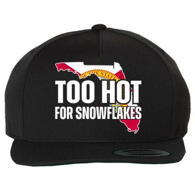 Too Hot For Snowflakes Florida Flag Map State Funny Saying Wool Snapback Cap