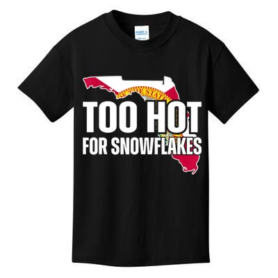 Too Hot For Snowflakes Florida Flag Map State Funny Saying Kids T-Shirt