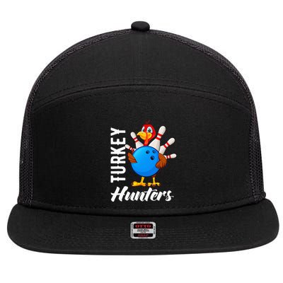 Turkey Hunters Funny Bowling Turkey Hunters 7 Panel Mesh Trucker Snapback Hat